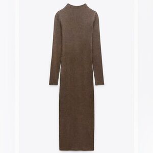 Brown Long Sleeve Dress